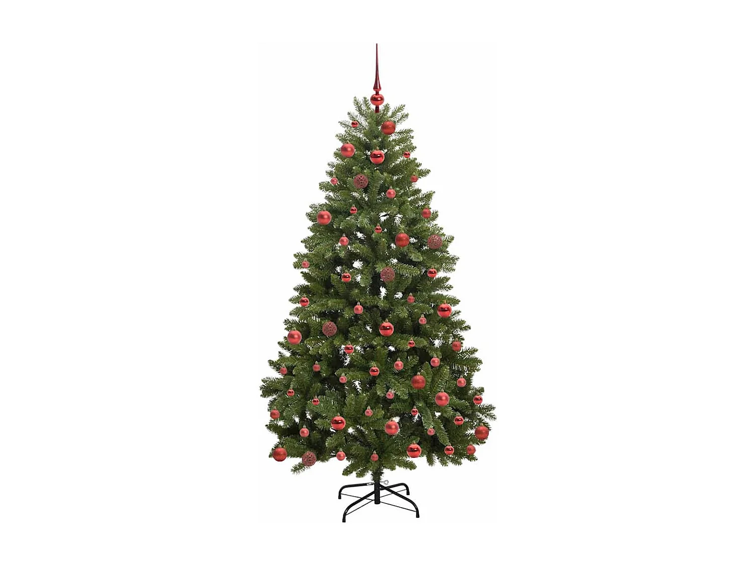 Sapin de Noël artificiel avec 300 LED Vert 180 cm PVC et métal