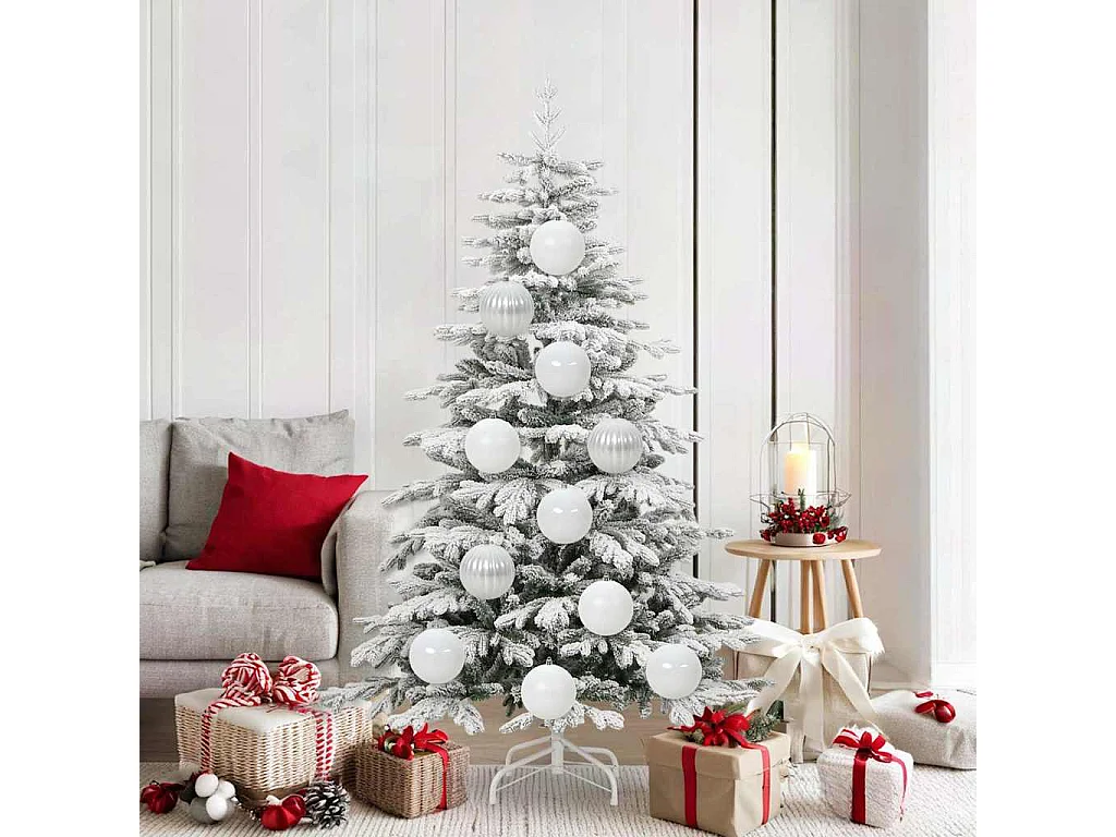 Ensemble de Boules de Noël 9 pcs Blanc