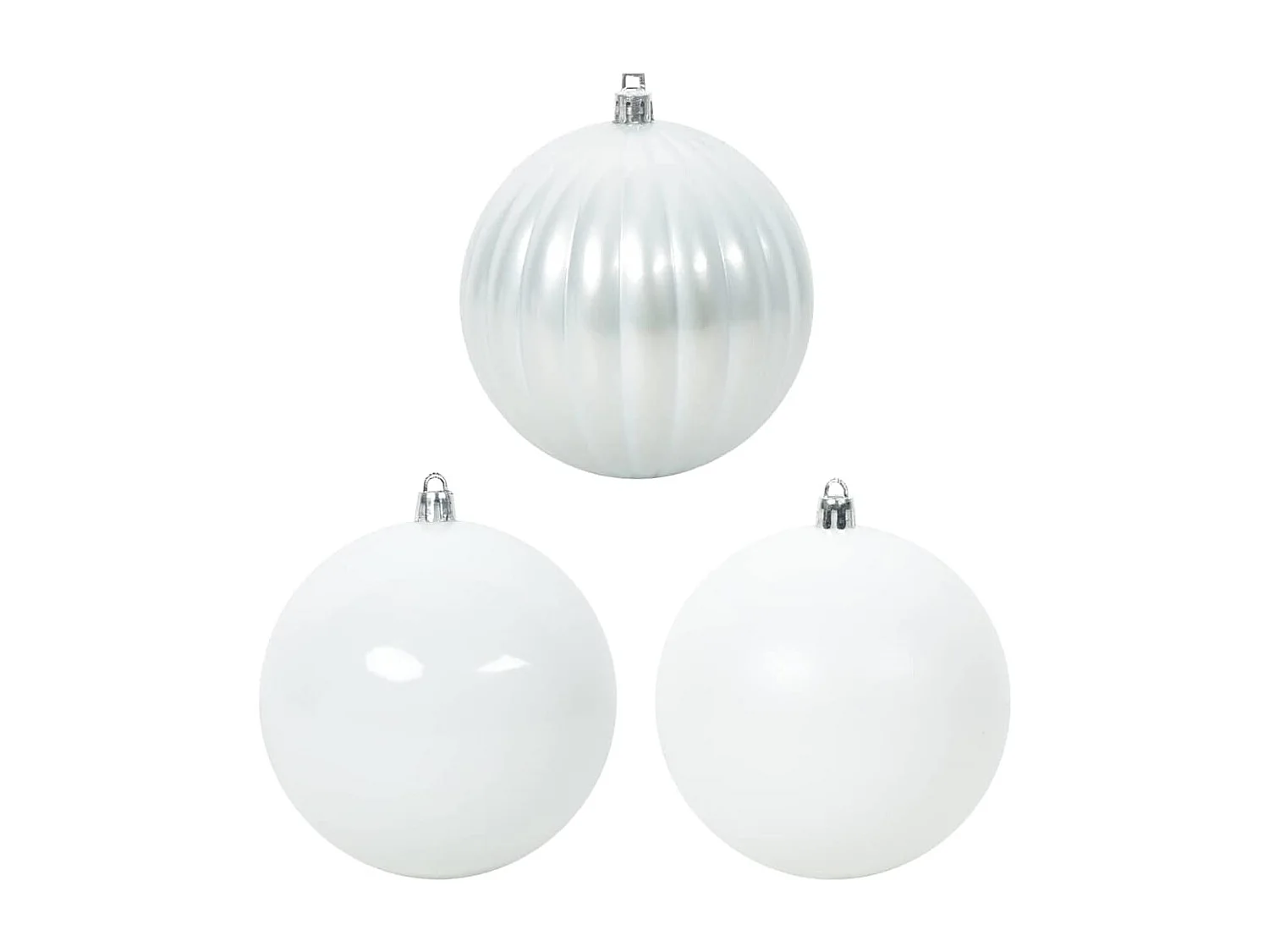 Ensemble de Boules de Noël 9 pcs Blanc