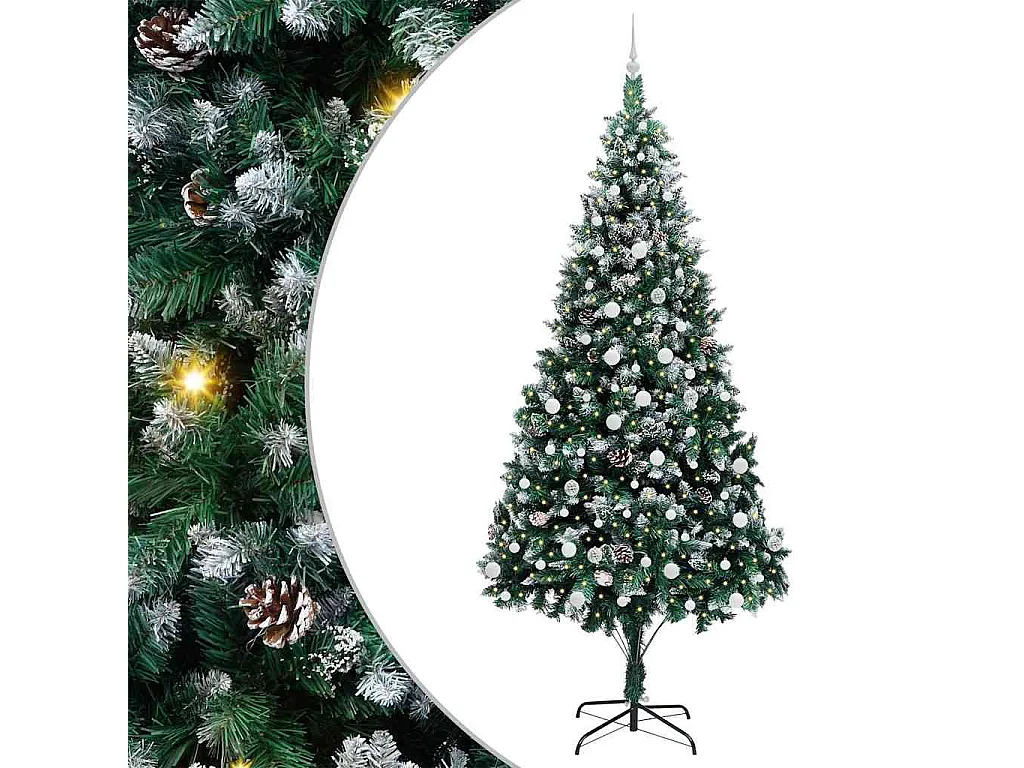 Künstlicher Weihnachtsbaum Grün 240 cm PVC, Stahl und Kunststoff