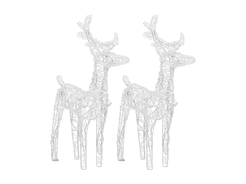 Rennes de Noël 2 pcs 80 LED Bleu Acrylique