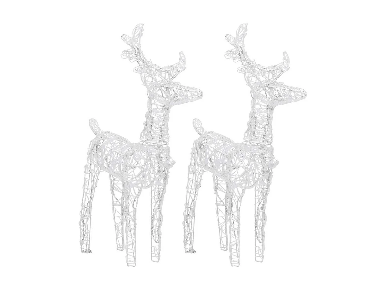 Rennes de Noël 2 pcs 80 LED Bleu Acrylique