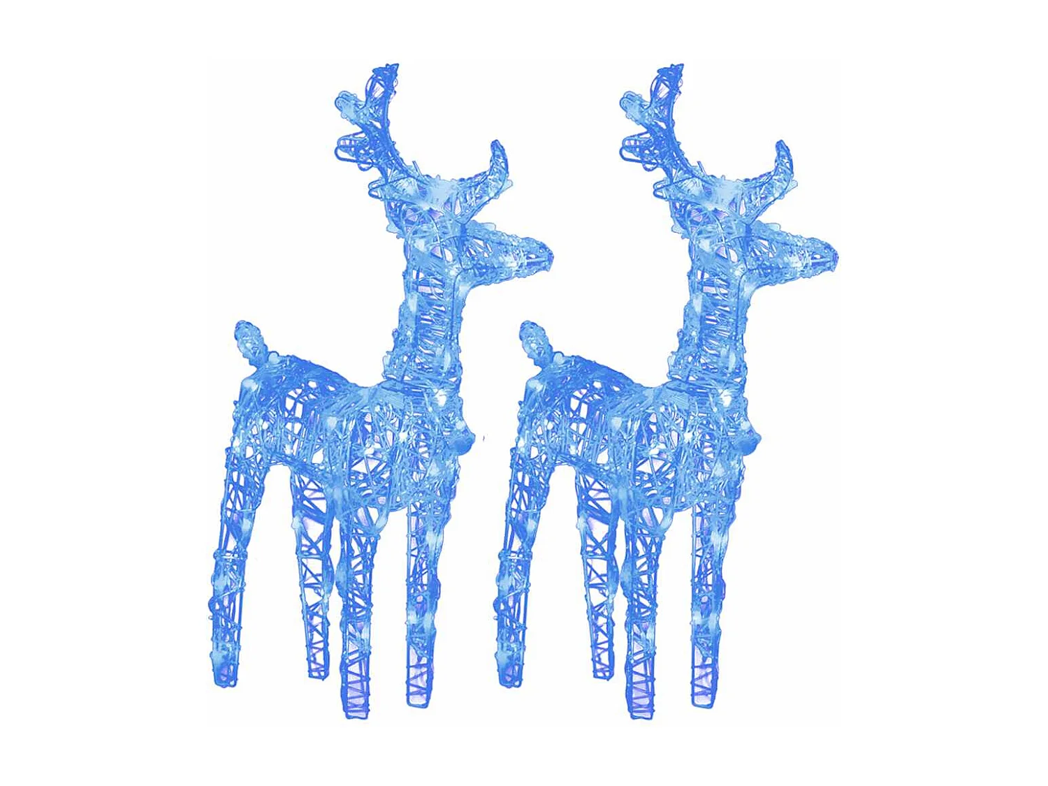 Renna di Natale 2 pezzi 80 LED blu acrilico