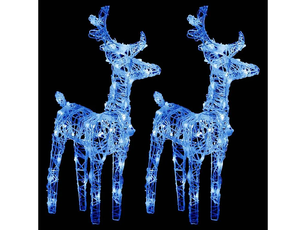 Renna di Natale 2 pezzi 80 LED blu acrilico