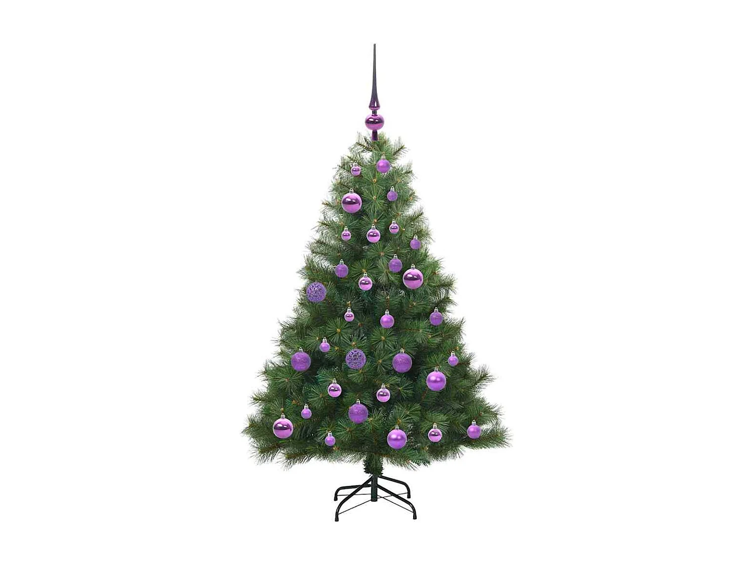 Albero di Natale artificiale con 150 LED Verde 120 cm PE e PVC