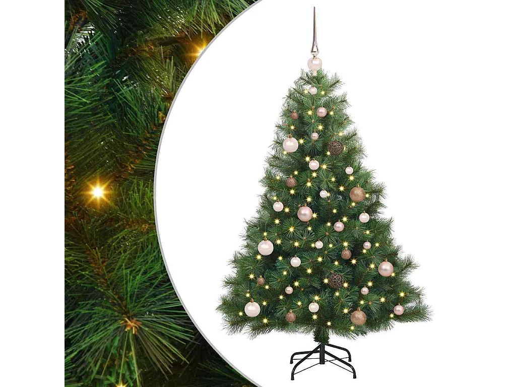 Albero di Natale artificiale con 150 LED Verde 150 cm PE e PVC