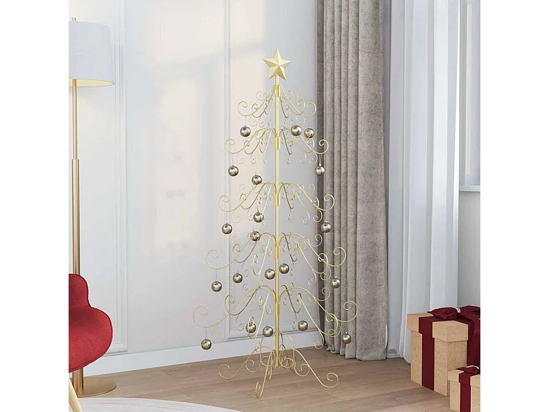 Weihnachtsbaum aus goldenem Metall, 150 cm, pulverbeschichteter Stahl
