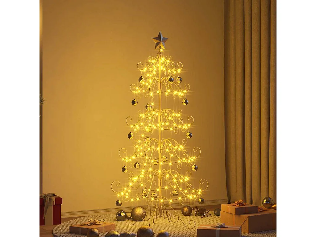 Weihnachtsbaum aus goldenem Metall, 150 cm, pulverbeschichteter Stahl