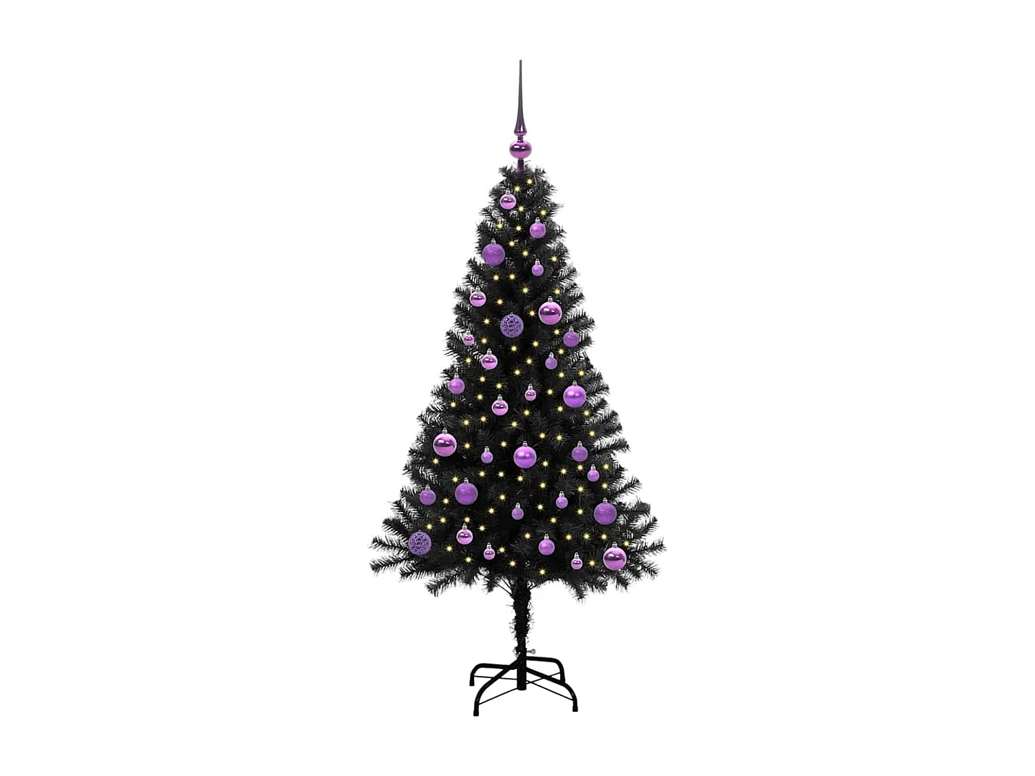 Kerstboom met 150 LED's met standaard Zwart 150 cm PVC