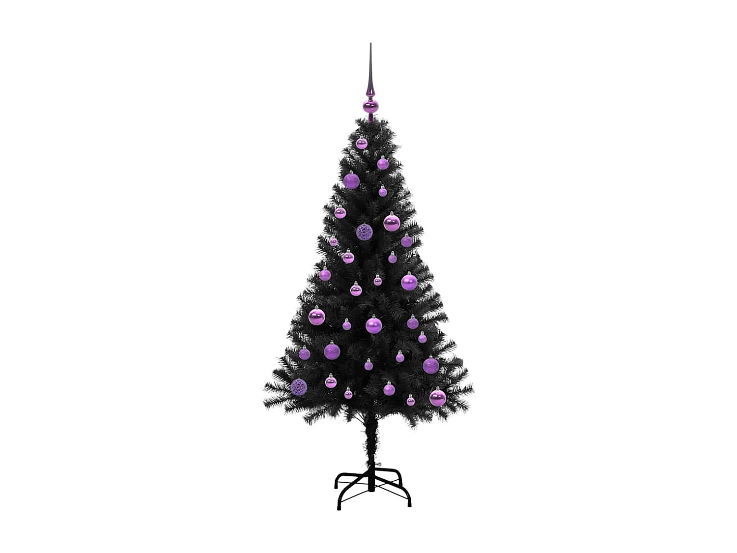 Kerstboom met 150 LED's met standaard Zwart 150 cm PVC