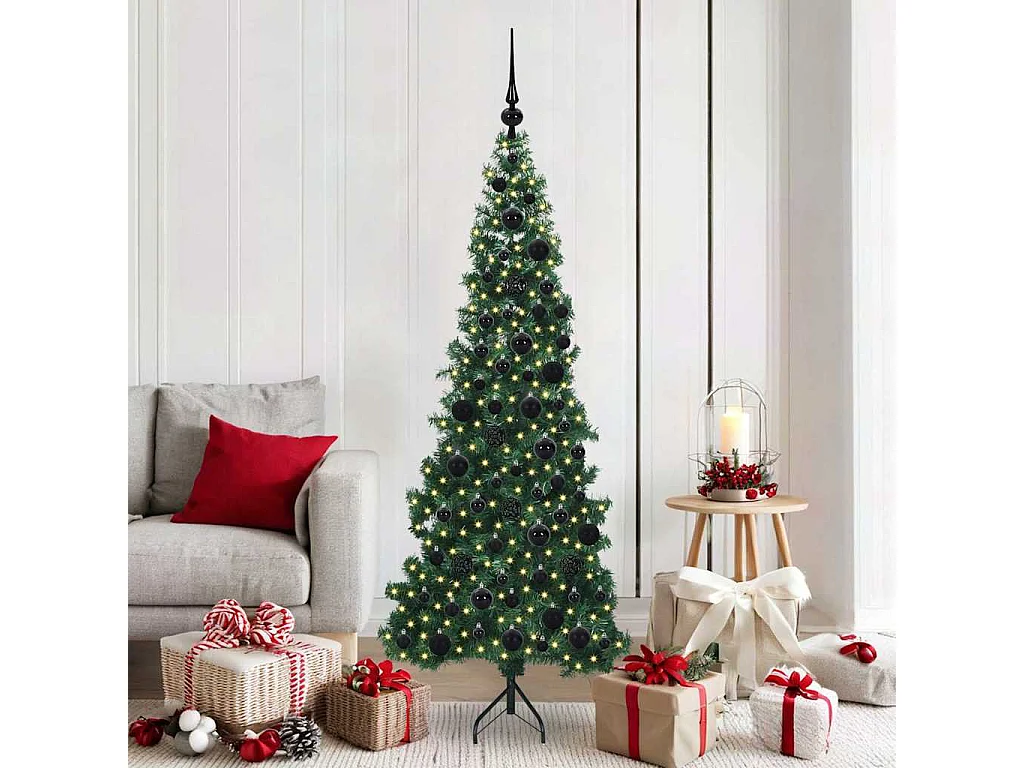 Albero di Natale artificiale angolare Verde 180 cm PVC e metallo