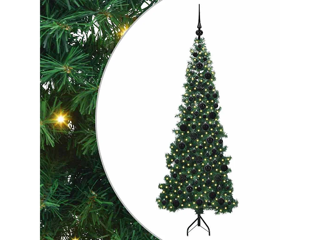 Albero di Natale artificiale angolare Verde 180 cm PVC e metallo