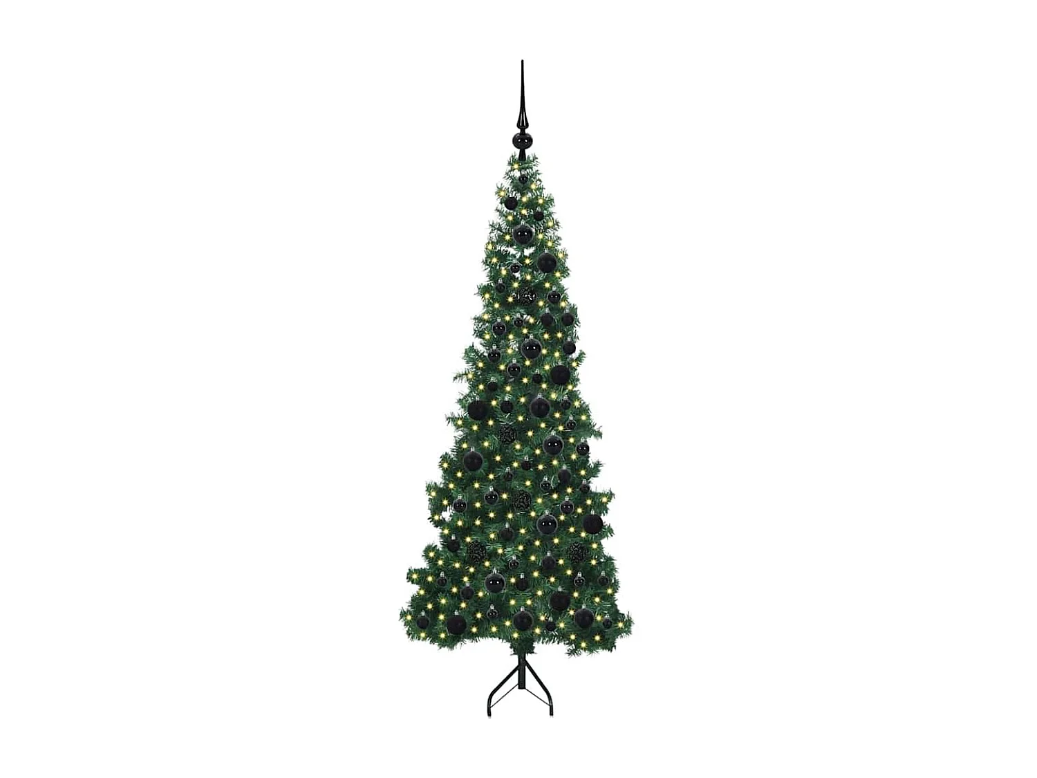 Albero di Natale artificiale angolare Verde 180 cm PVC e metallo