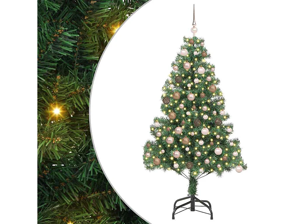 Sapin de Noël avec 300 LED avec support Vert 180 cm PVC
