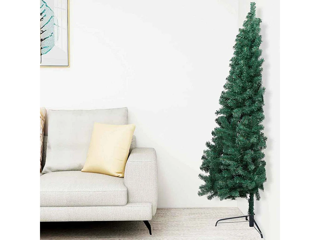 Albero di Natale artificiale preilluminato con palline verdi, 240 cm