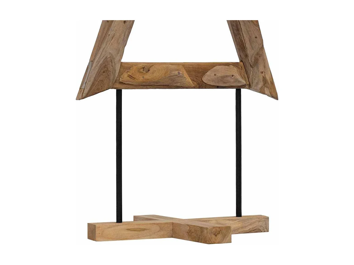 Albero di Natale con supporto marrone 150 cm in legno massello di teak