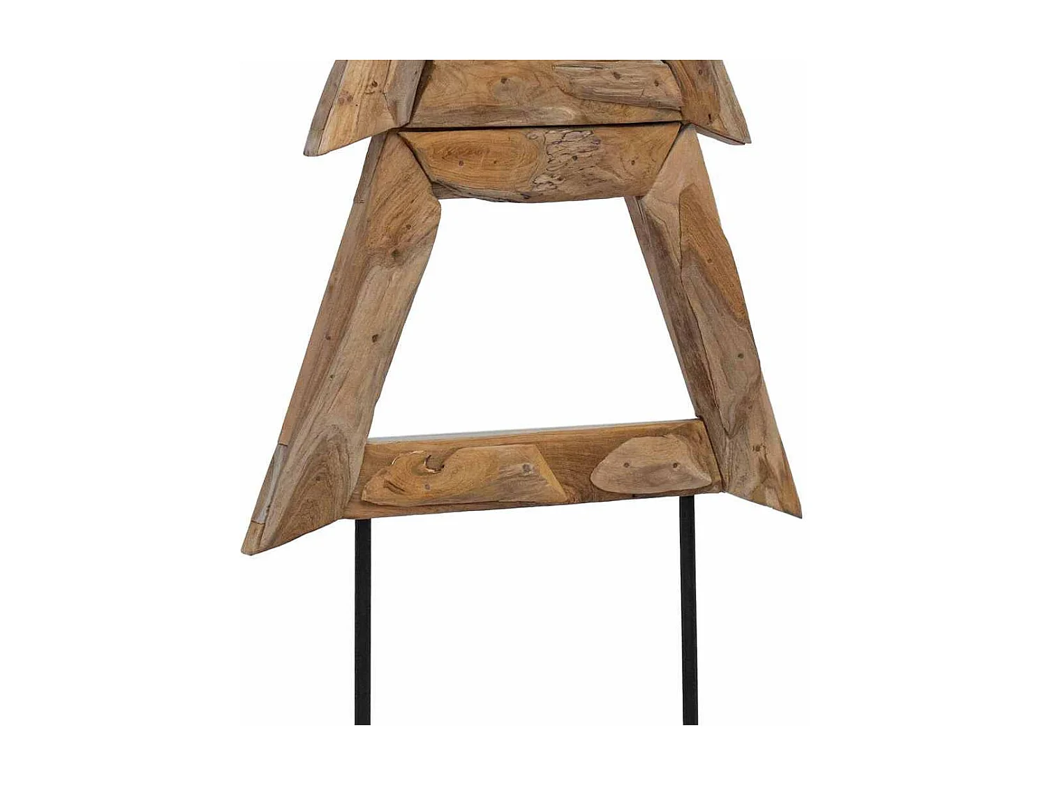 Albero di Natale con supporto marrone 150 cm in legno massello di teak