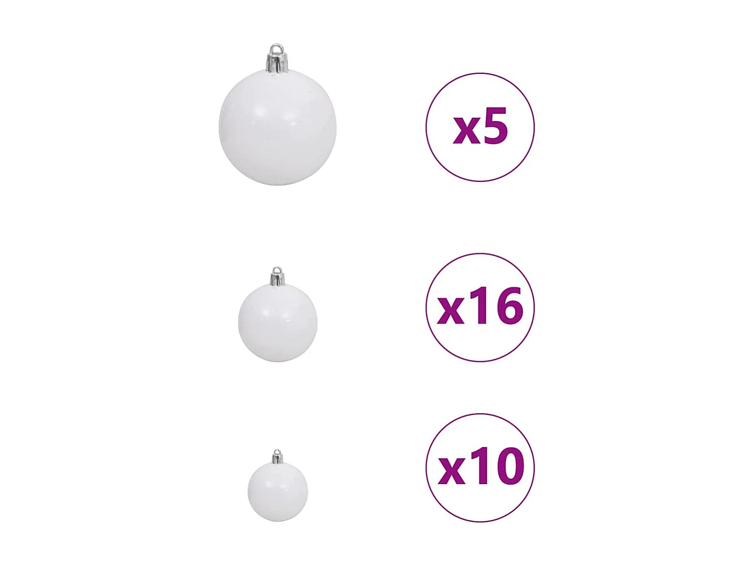 Sapin de Noël artificiel avec 300 LED Blanc 73 x 73 x 180 cm