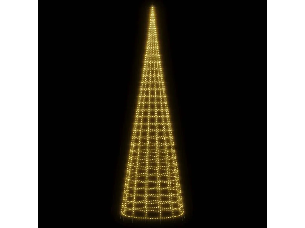 LED kerstboom op vlaggenmast 3000 LED's wit 800 cm