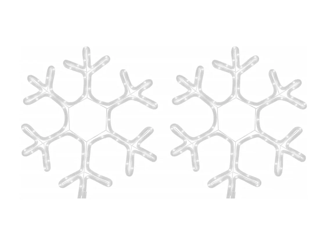 Flocons de neige de Noël avec LED 2 pcs Blanc chaud 38x37 cm