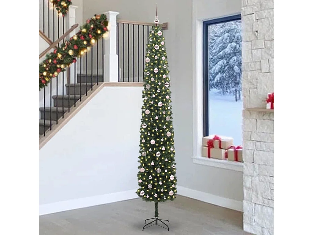 Sapin de Noël artificiel Vert 270 cm PVC et acier et plastique