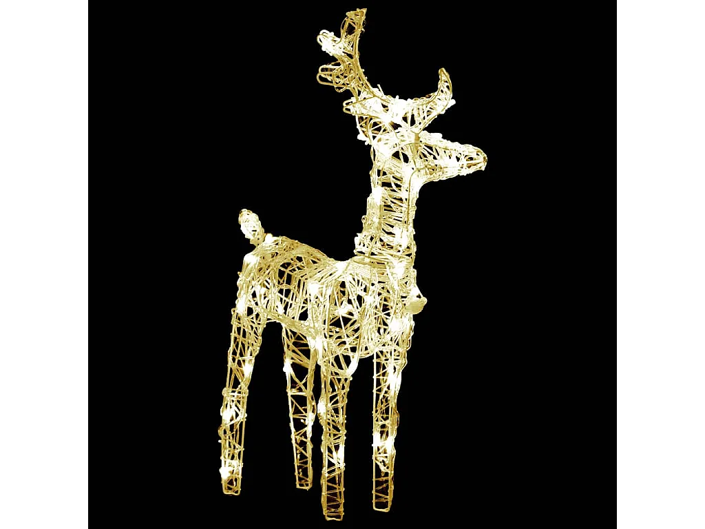 Rennes de Noël 2 pcs 80 LED Blanc chaud Acrylique