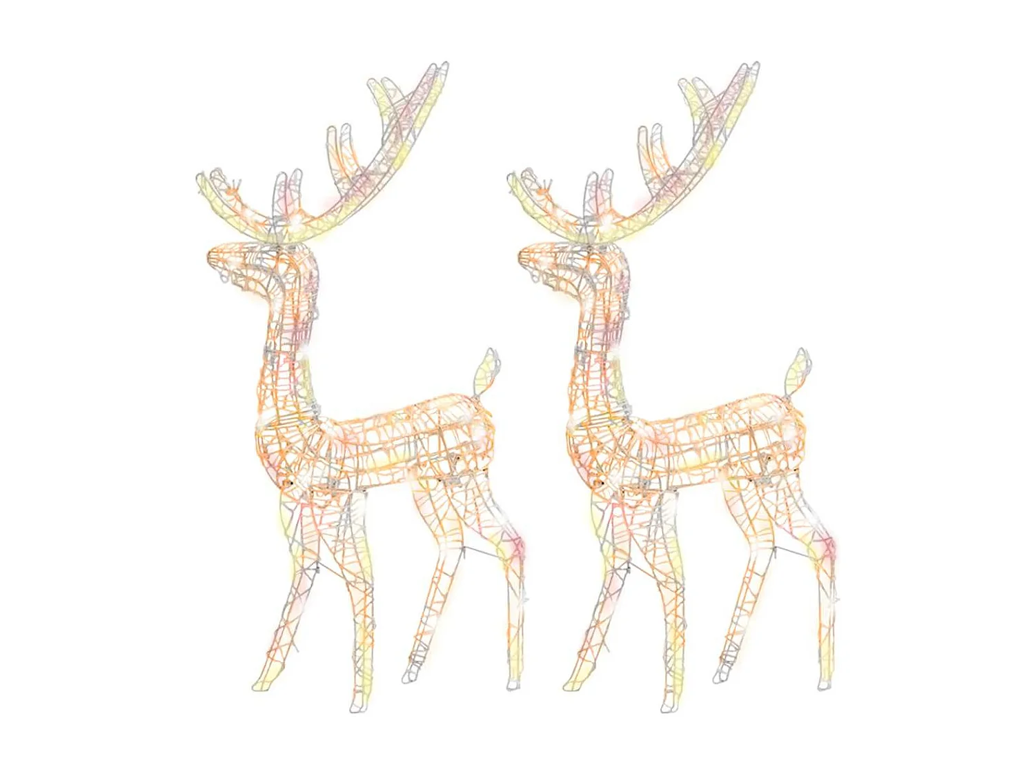 Rendier Kerstversiering Acryl 2 stuks 120 cm Multicolor