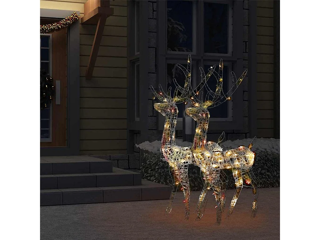 Rendier Kerstversiering Acryl 2 stuks 120 cm Multicolor