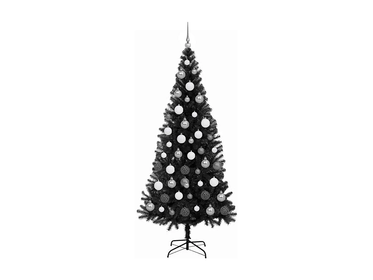 Sapin de Noël avec 300 LED avec support Noir 180 cm PVC