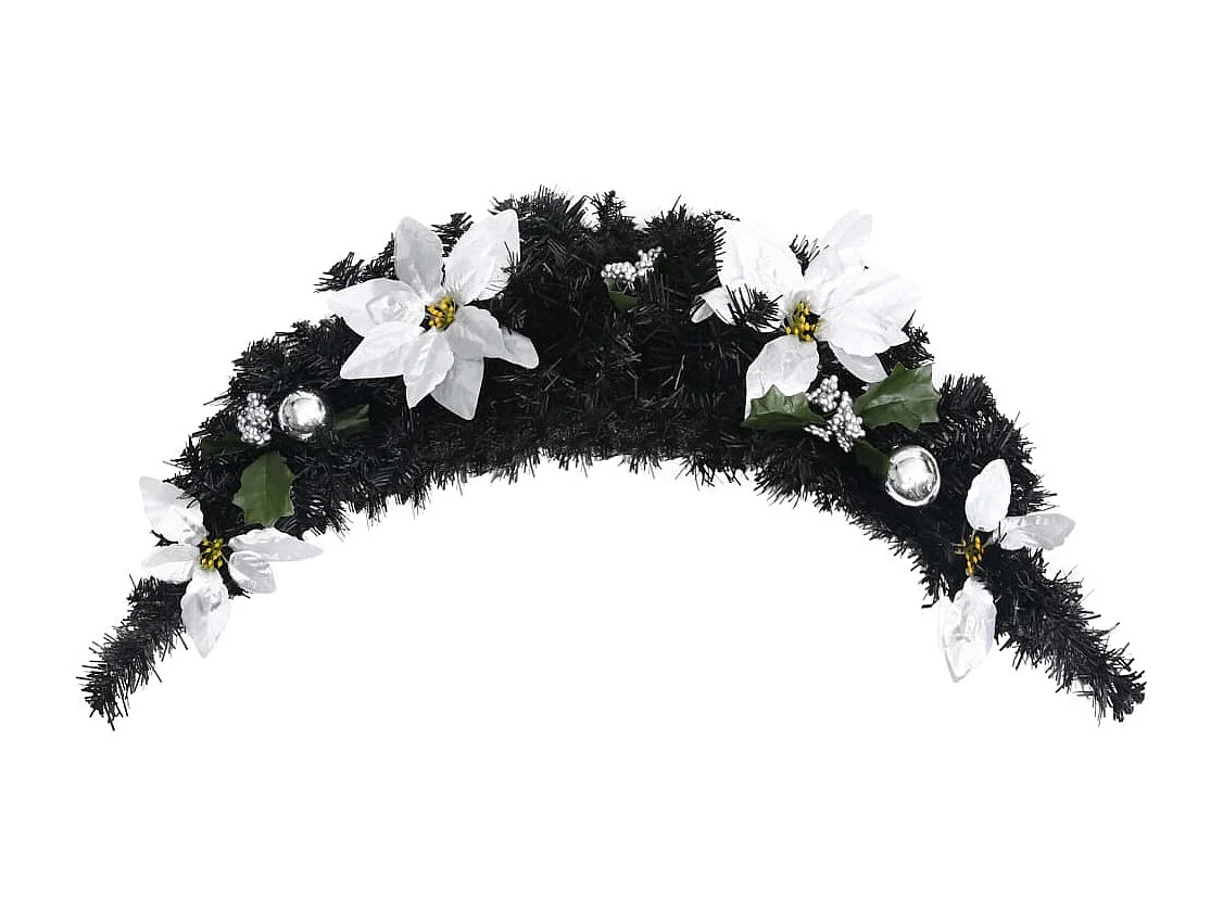 Arco di Natale con luci LED Nero 90 cm PVC