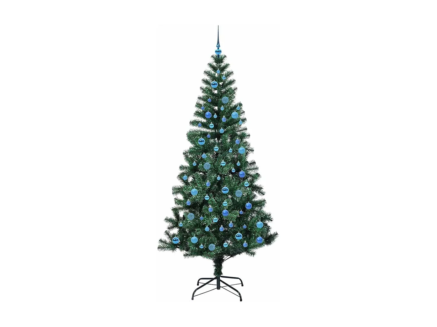Künstlicher Weihnachtsbaum mit Beleuchtung, Grün, 240 cm, PVC und Metall