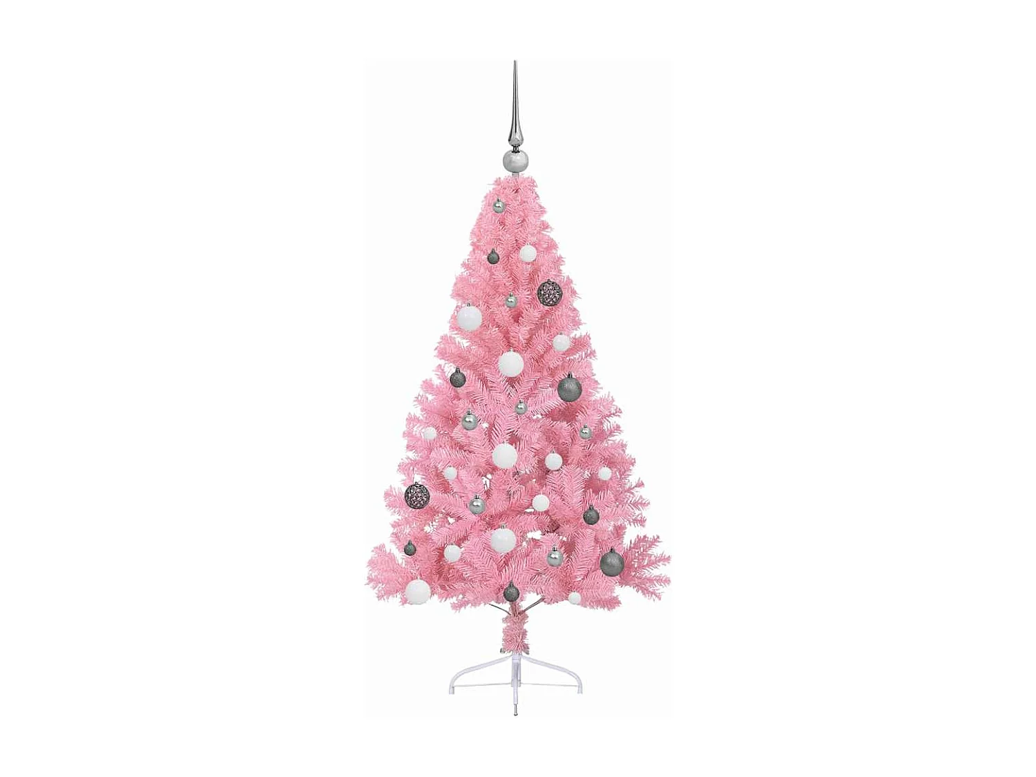 Künstlicher Weihnachtsbaum mit Beleuchtung, Rosa, 150 cm, PVC