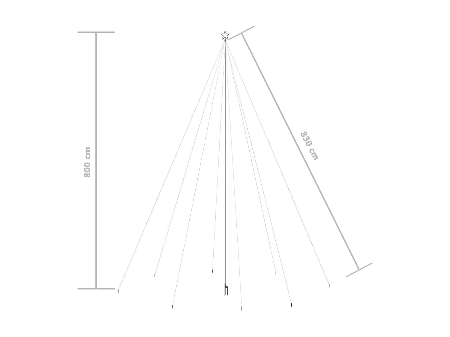 Albero di Natale a LED per interni/esterni 1300 LED colorati 8 m