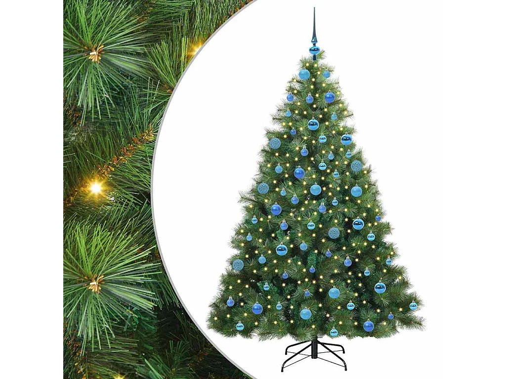 Albero di Natale artificiale con 300 LED Verde 180 cm PE e PVC