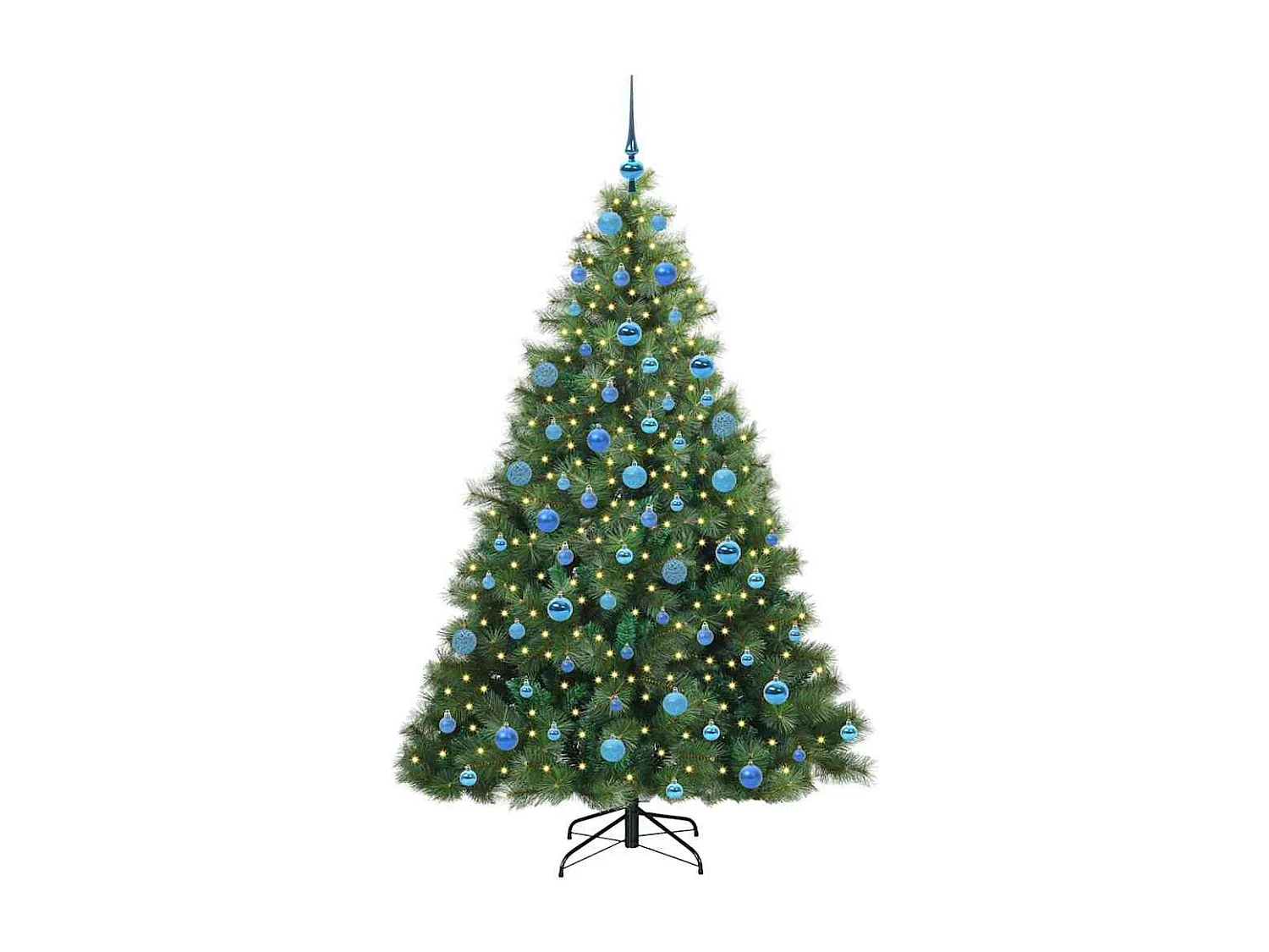 Albero di Natale artificiale con 300 LED Verde 180 cm PE e PVC