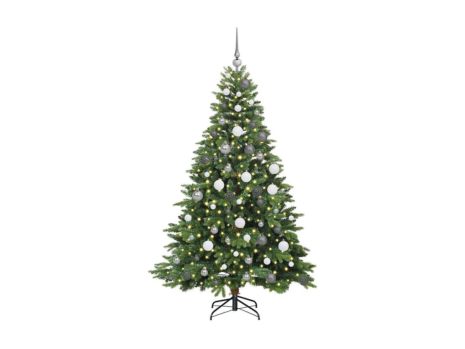 Künstlicher Weihnachtsbaum mit 300 LEDs Grün 180 cm PE und PVC