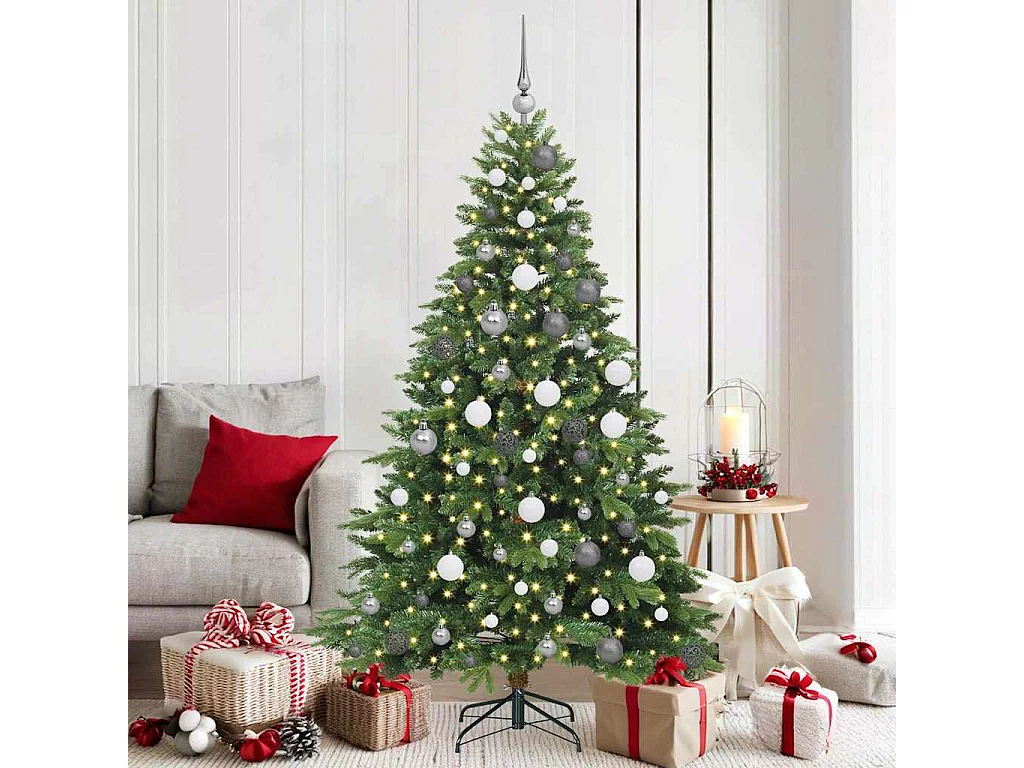 Kunstkerstboom met 300 LED's Groen 180 cm PE en PVC
