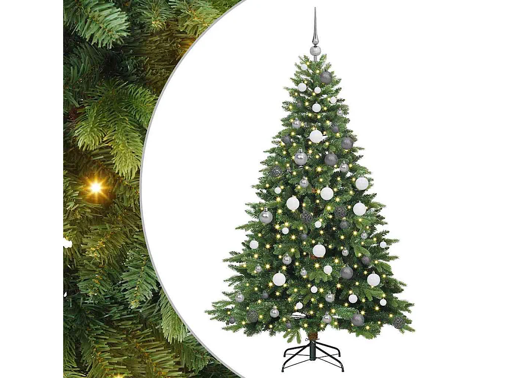 Kunstkerstboom met 300 LED's Groen 180 cm PE en PVC