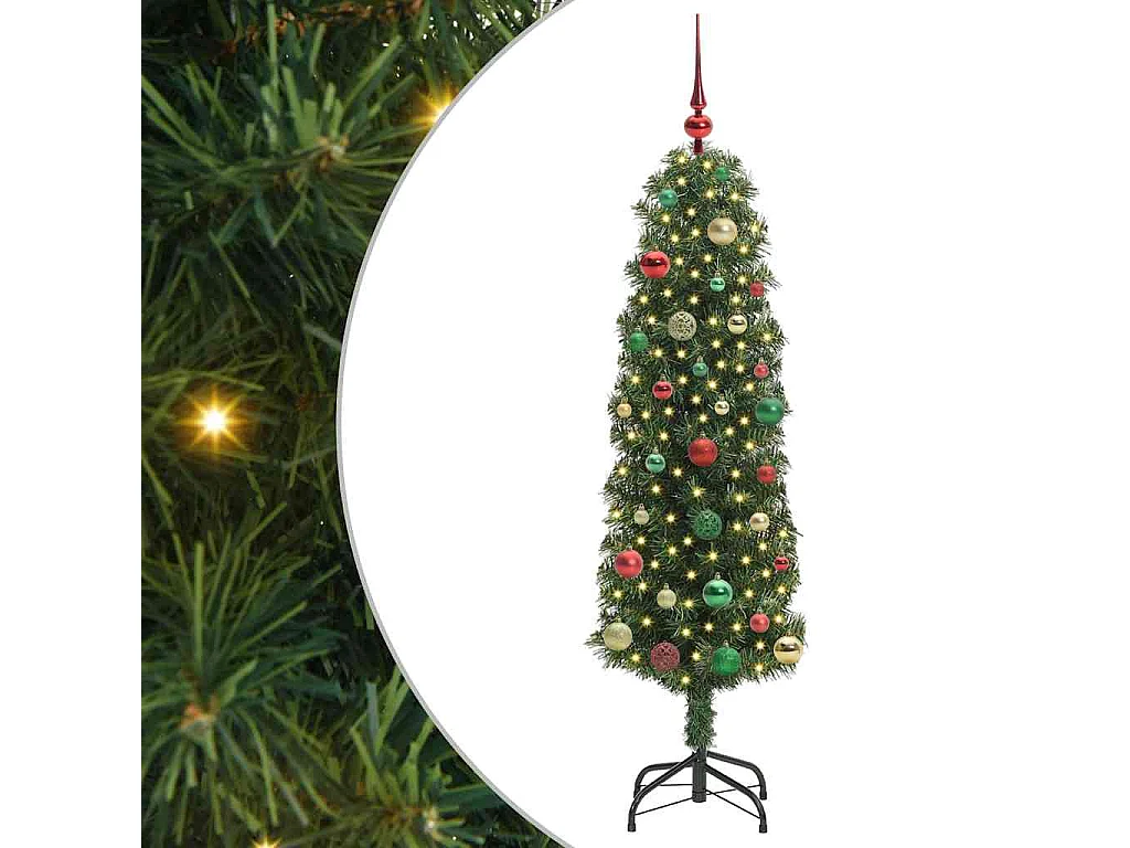Künstlicher Weihnachtsbaum Grün 150 cm PVC und Stahl und Kunststoff