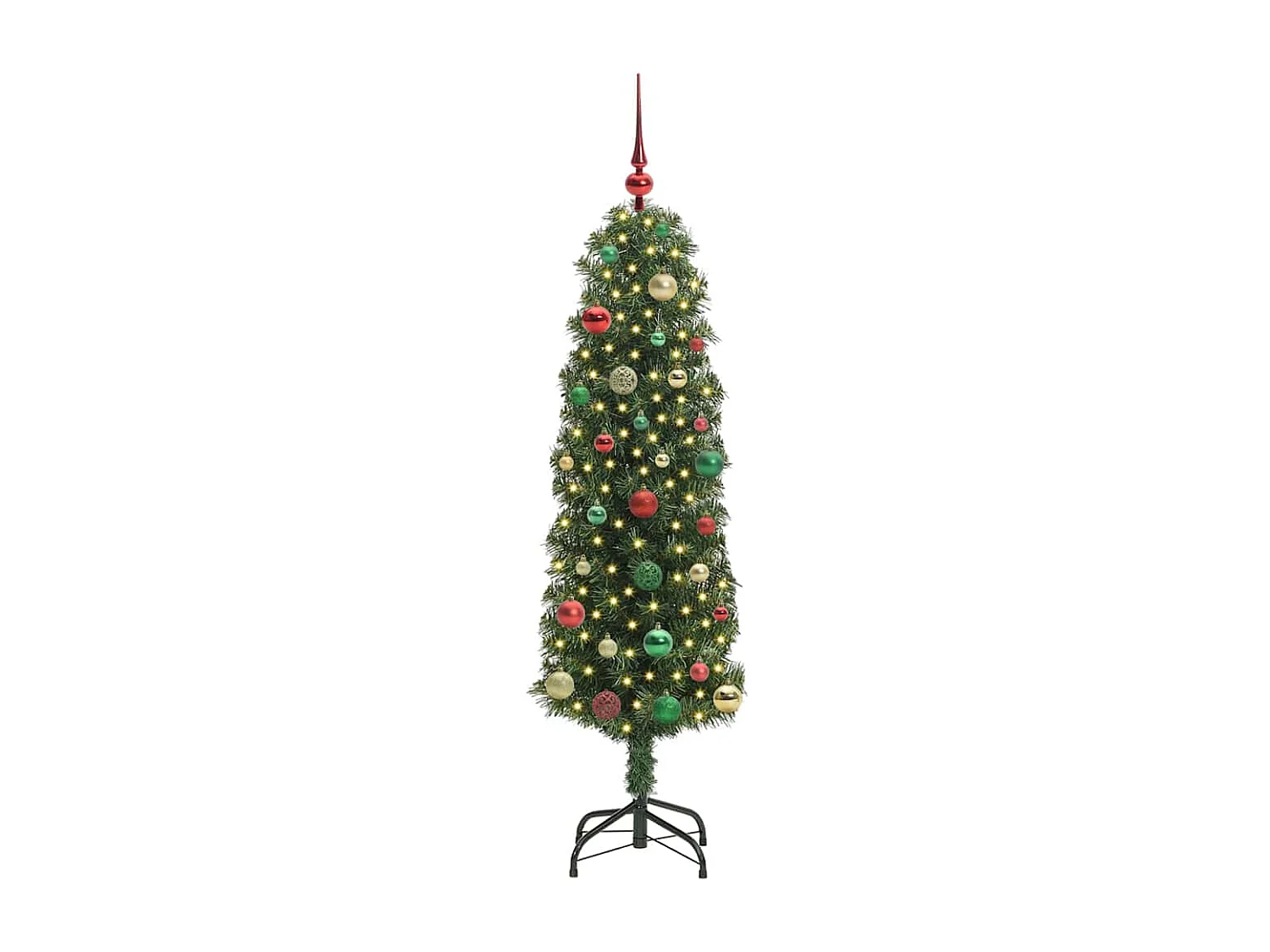 Künstlicher Weihnachtsbaum Grün 150 cm PVC und Stahl und Kunststoff