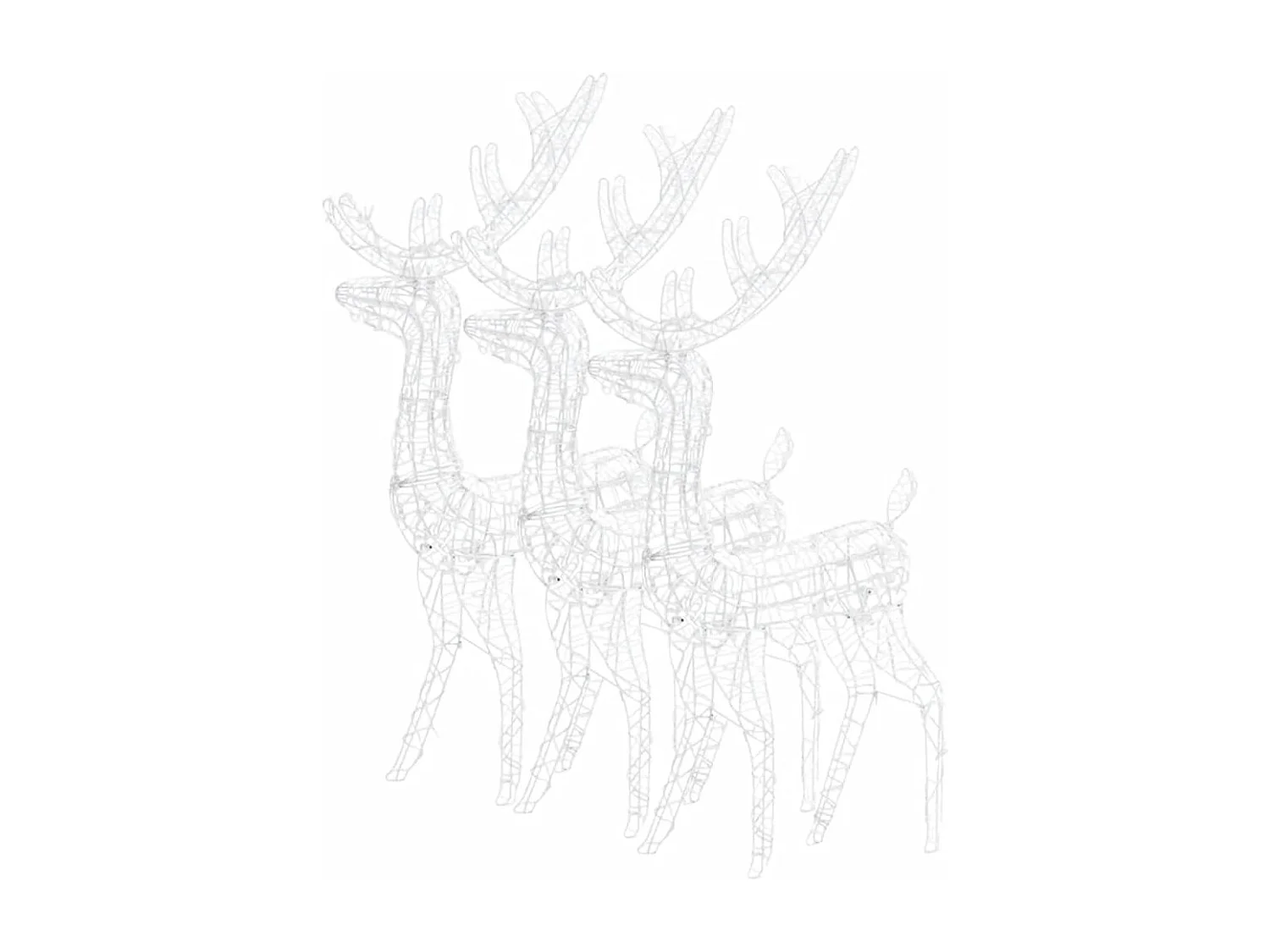 Decorazioni natalizie in acrilico con renne, 3 pezzi, 120 cm, blu