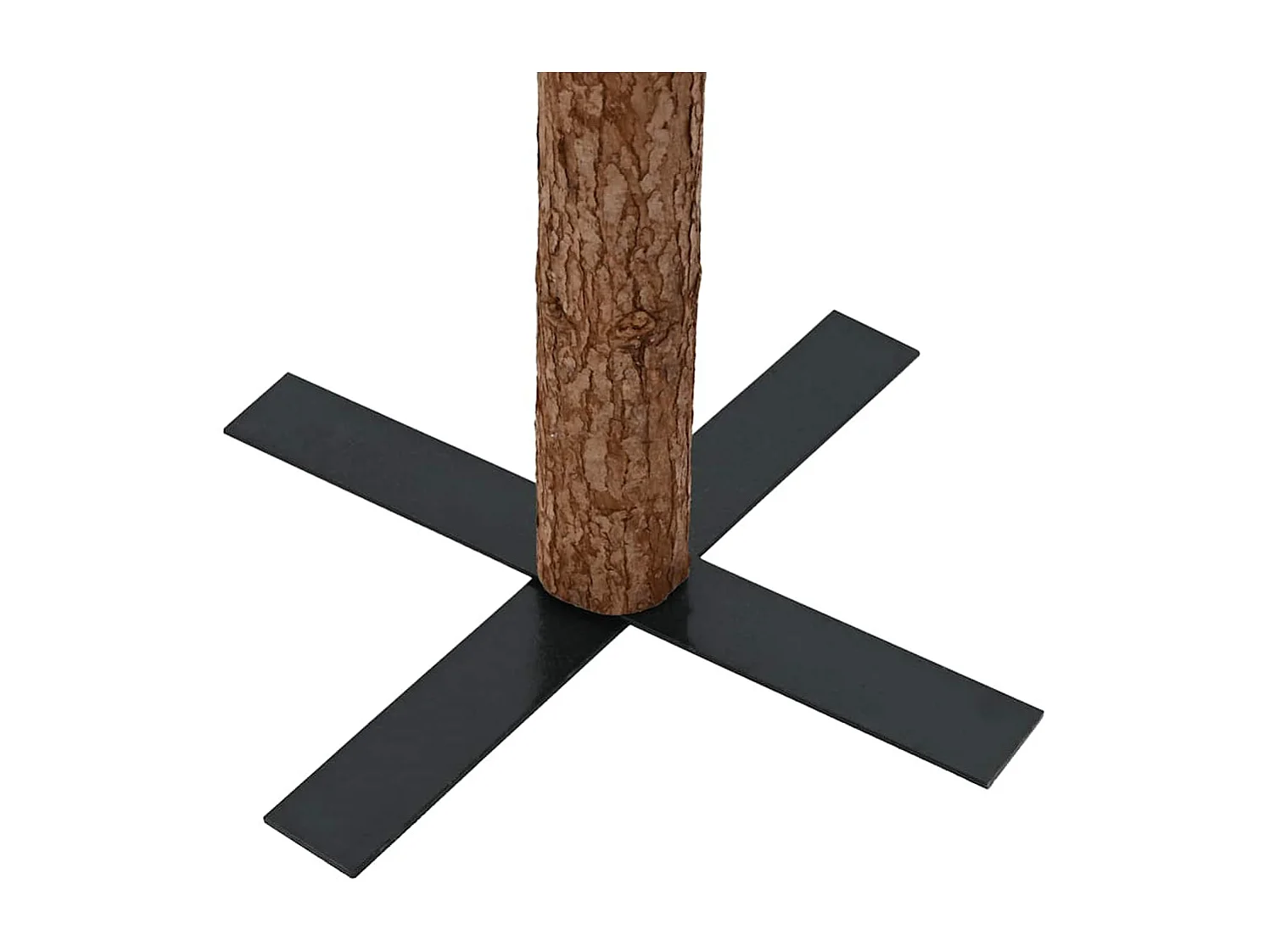 Schlanker Weihnachtsbaum mit Echtholz und grünen Zapfen 180cm PVC