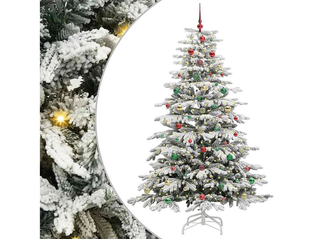 Künstlicher Weihnachtsbaum mit klappbaren Zweigen Weiß 210 cm