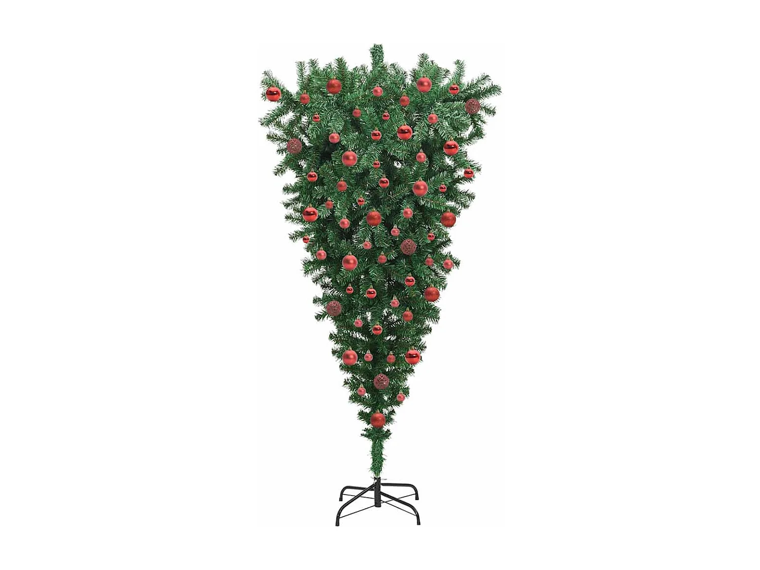 Sapin de Noël artificiel prééclairé à l'envers avec ensemble de boules