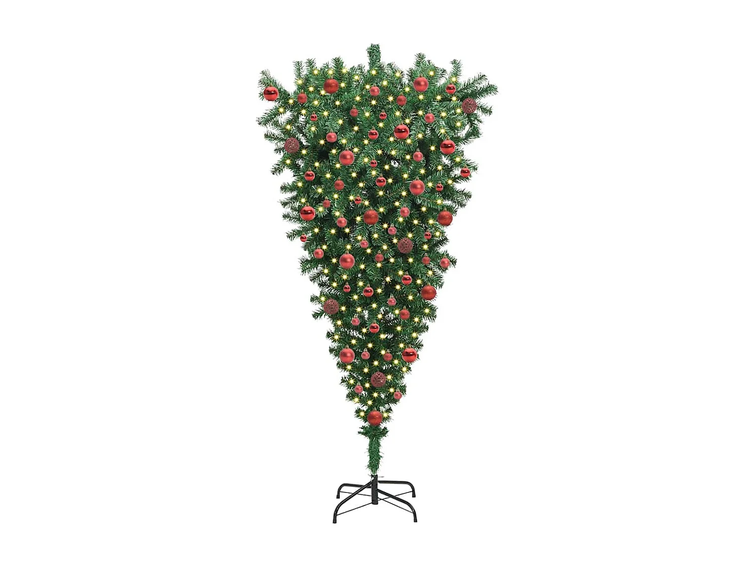 Sapin de Noël artificiel prééclairé à l'envers avec ensemble de boules