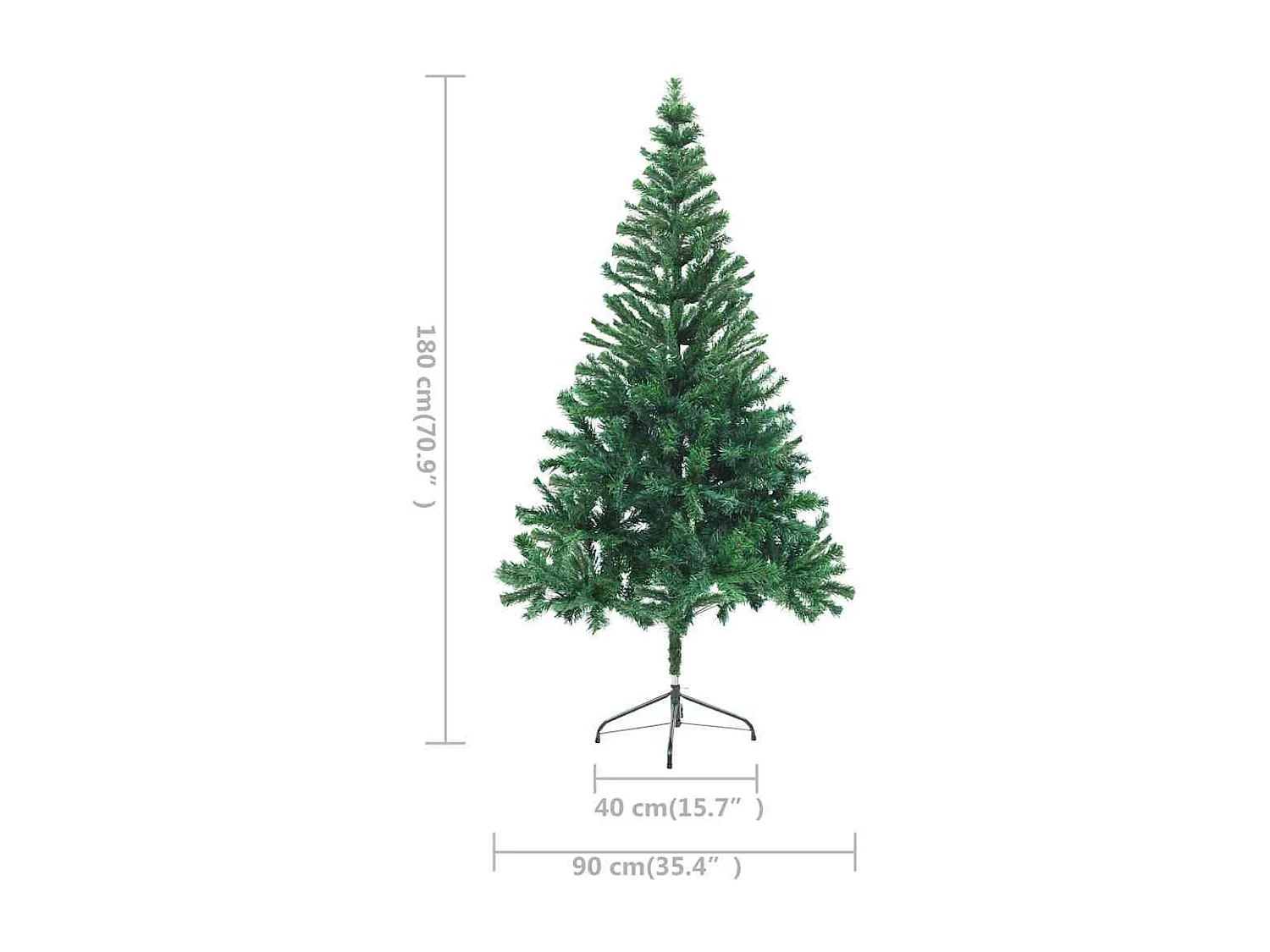 Albero di Natale artificiale preilluminato/palline 180 cm 564 rami