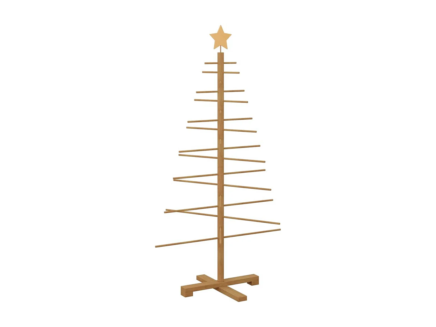Arbre de Noël en bois avec support Marron 125 cm Bambou