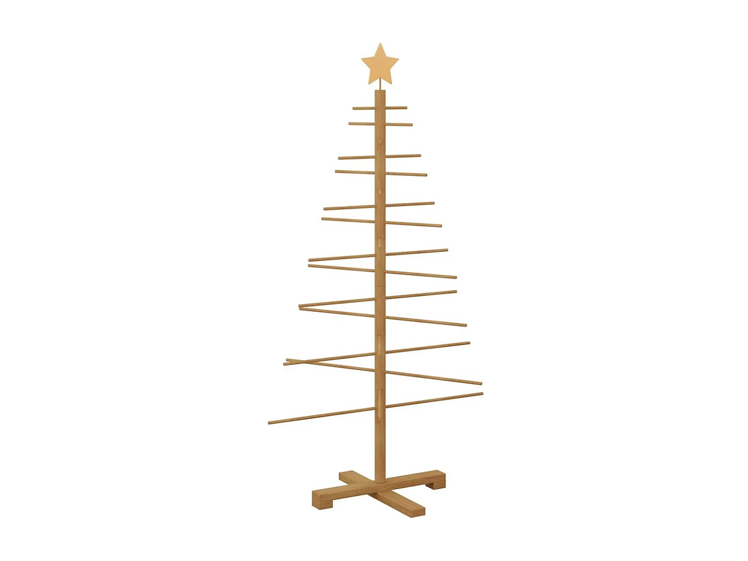 Arbre de Noël en bois avec support Marron 125 cm Bambou