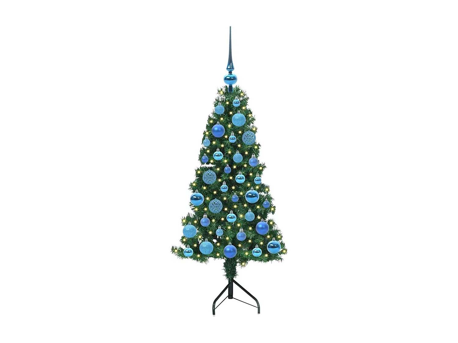 Arbre de Noël artificiel d'angle Vert 120 cm PVC et métal