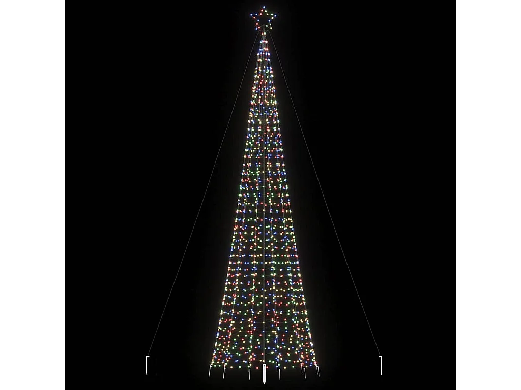 Sapin de Noël à LED avec piquets 1534 LED colorées 500 cm